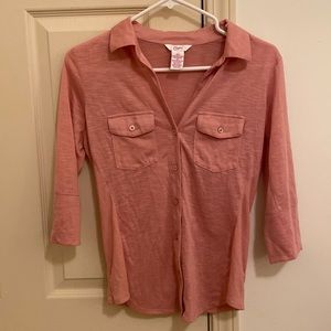 Juniors button down shirt - quarter length sleeves